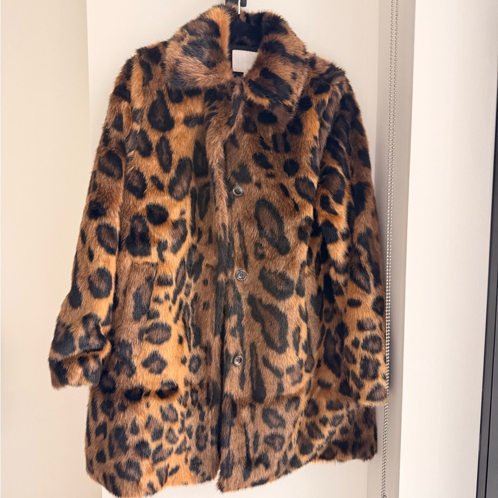 H&M Kids Animal Print Faux Fur Coat